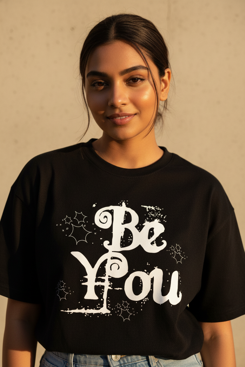 Black Tee – Female Model