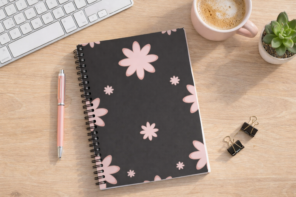 Black Floral Sketchbook
