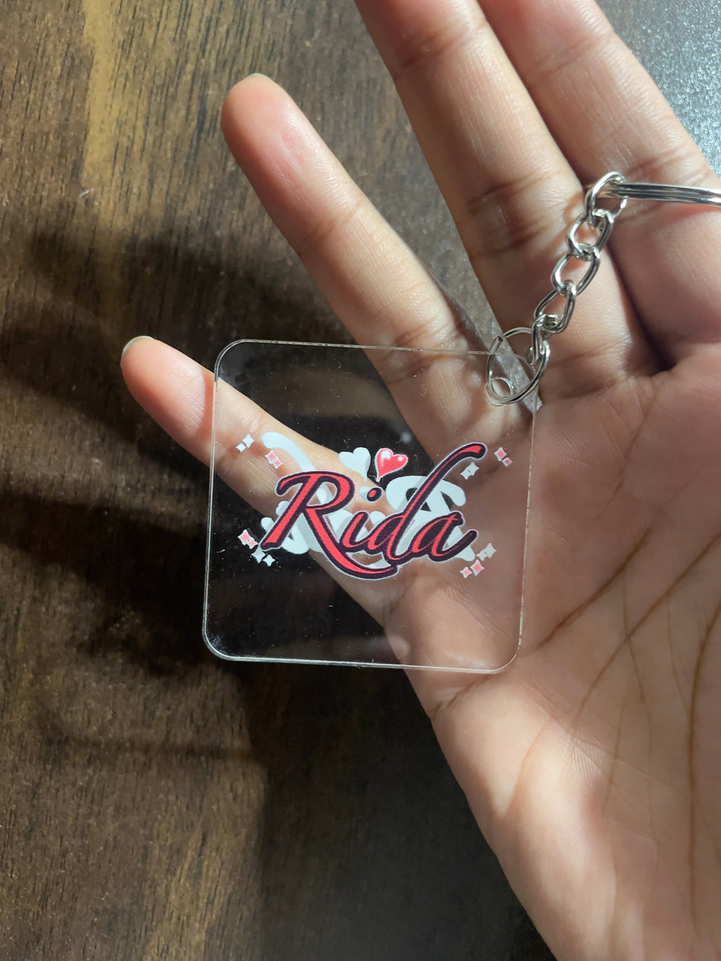 Custom Acrylic Keychain | Personalised Name & Photo Print | 3mm Glossy Double-Sided