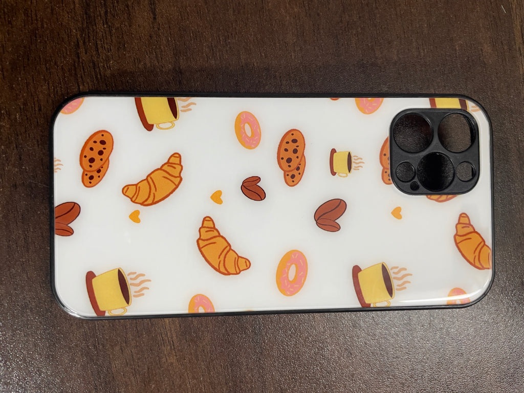 Café Vibes iPhone Glass Case | iPhone 6 to 16 Series | Printed Tempered Glass Cover