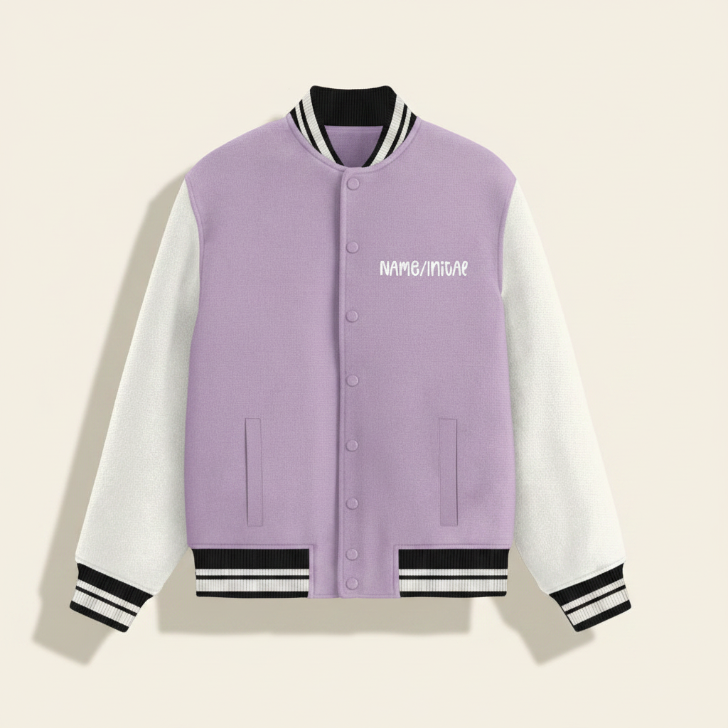 Custom Name Varsity Jacket – 300 GSM 100% Cotton, Unisex
