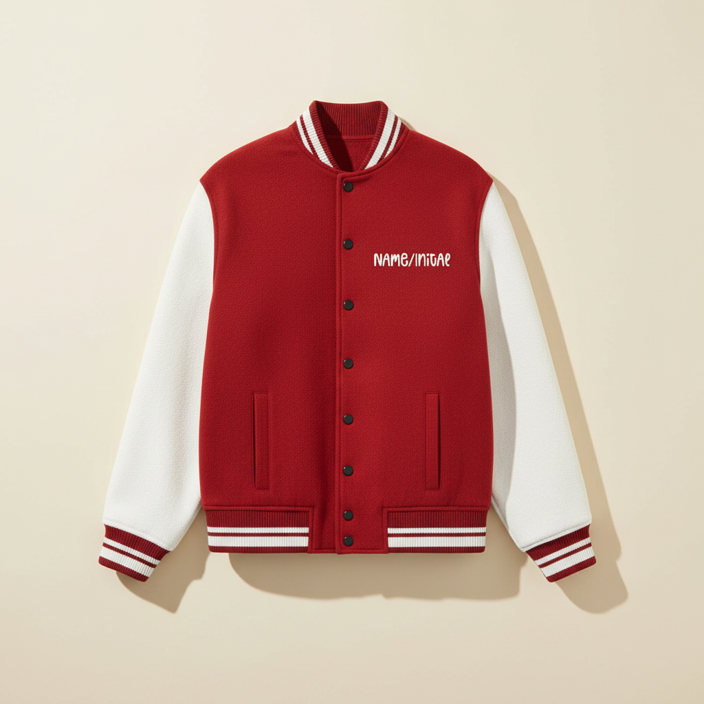 Custom Name Varsity Jacket – 300 GSM 100% Cotton, Unisex
