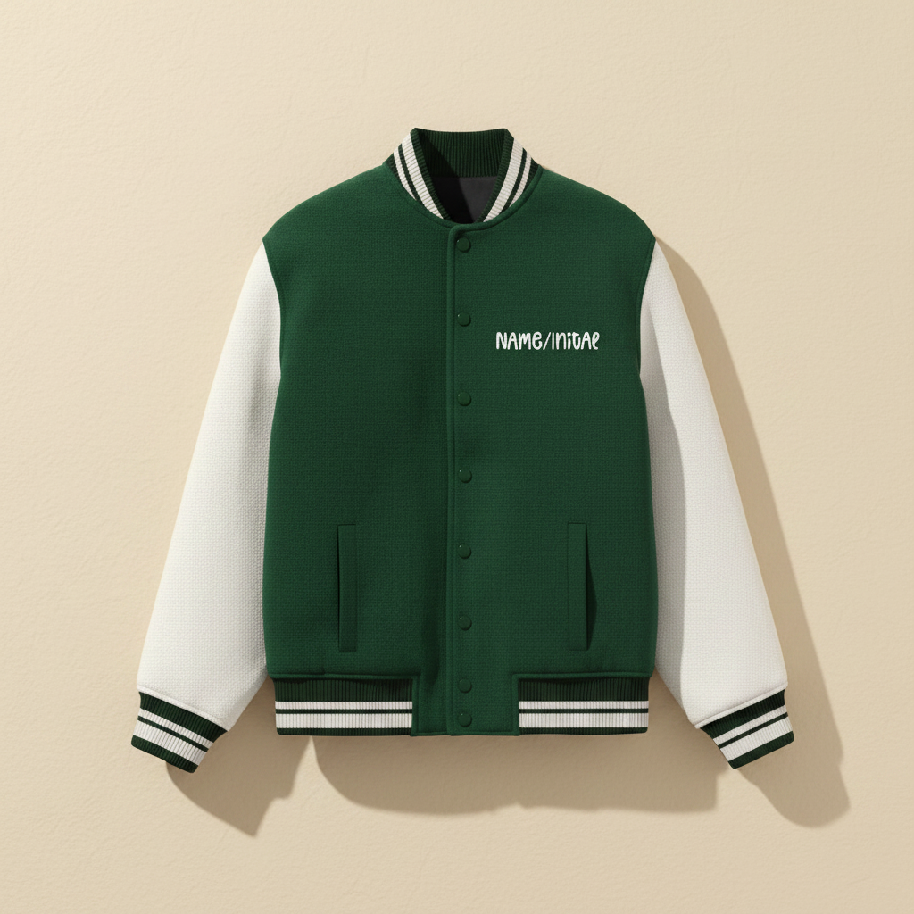 Custom Name Varsity Jacket – 300 GSM 100% Cotton, Unisex