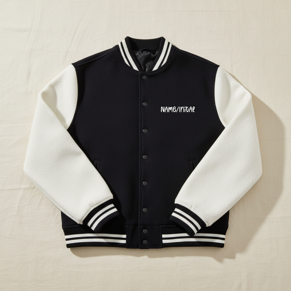 Custom Name Varsity Jacket – 300 GSM 100% Cotton, Unisex