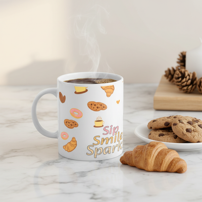 Sip Smile & Sparkle Mug – Café Scene
