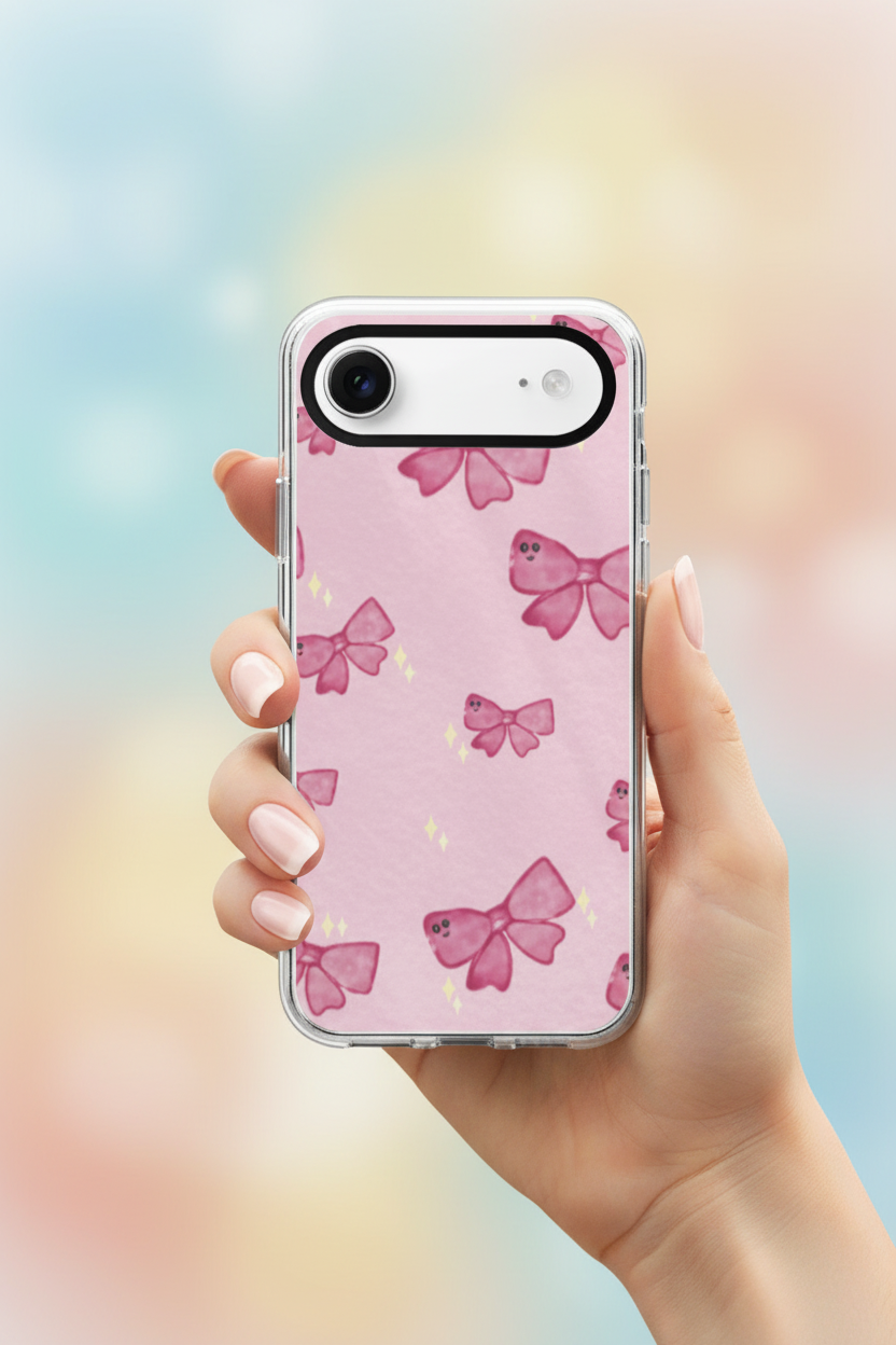Pink Bow iPhone Case - Hand Hold iPhone 17 Air