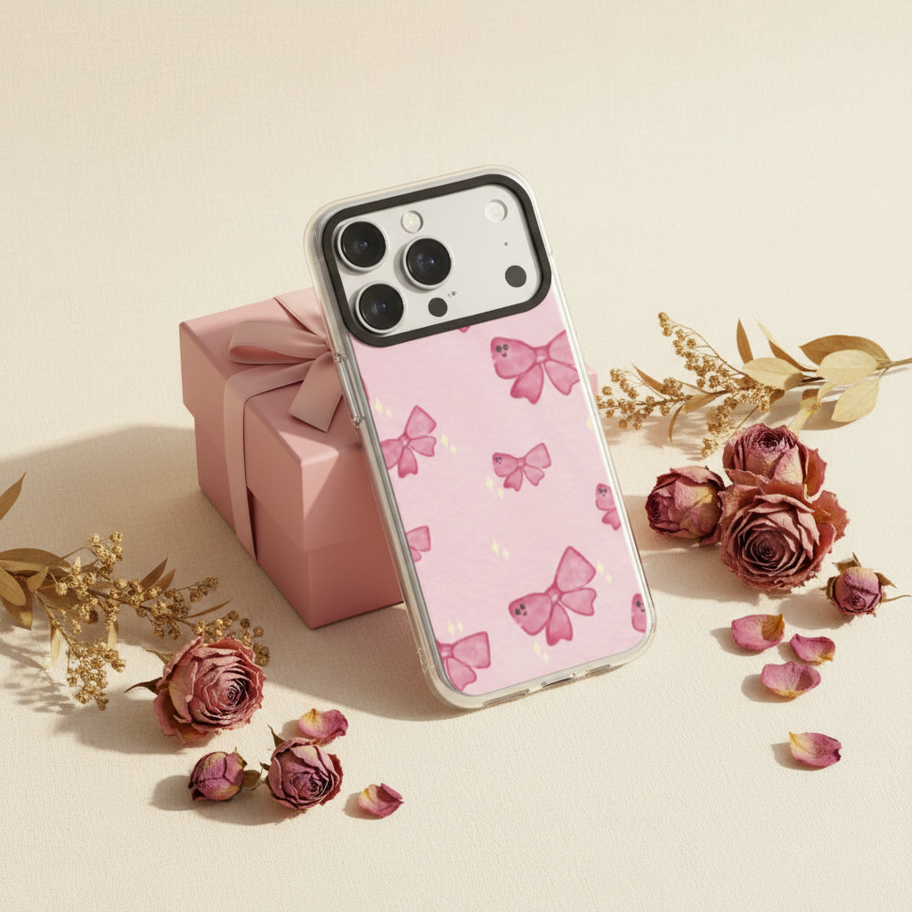 Pink Bow iPhone Case - Lifestyle Props