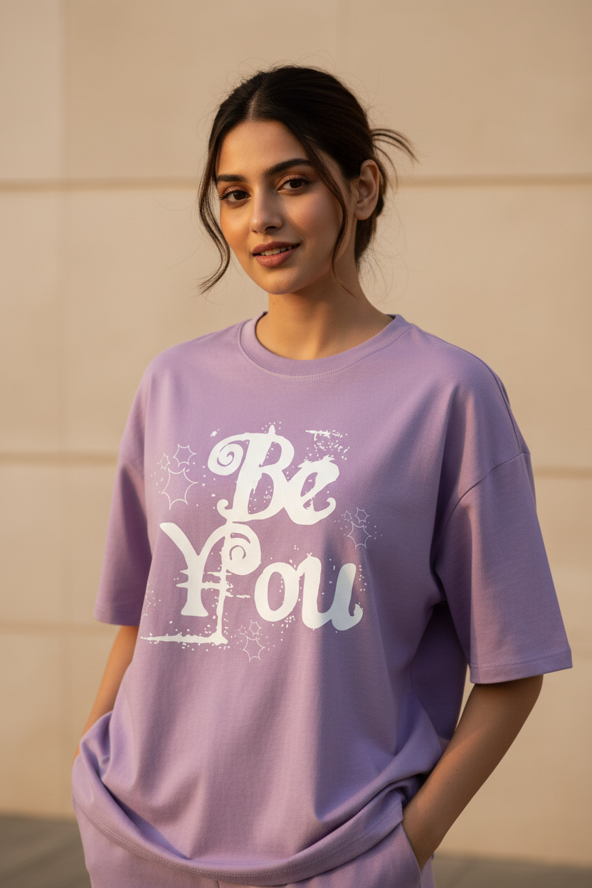 Lavender Tee – Female Model