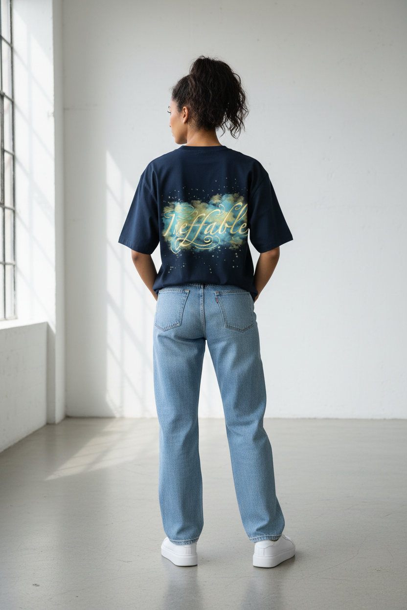Navy Blue - Female Model Back