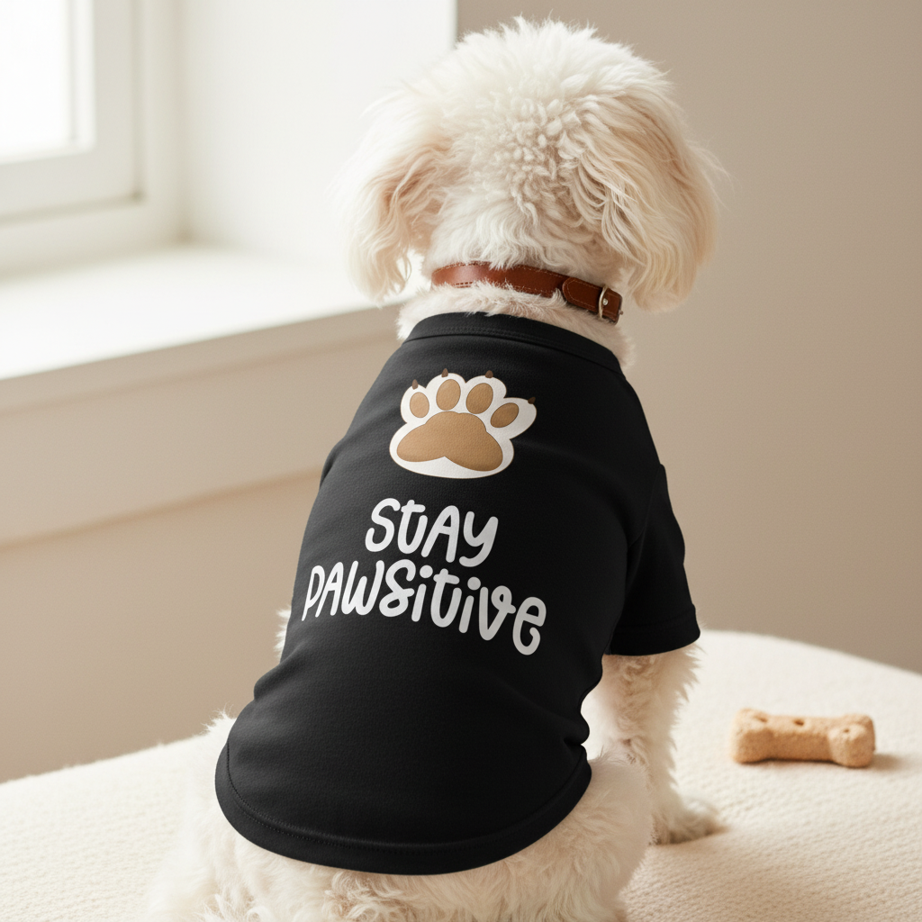 Stay PAWsitive Dog Tee - Back View